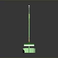 Green Broom With Ergonomic Handle And Durable Bristles For Home Cleaning
