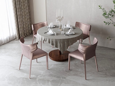 Modern Dining Table and Chair Combination model