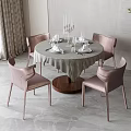 Modern Dining Table and Chair Combination 3d model