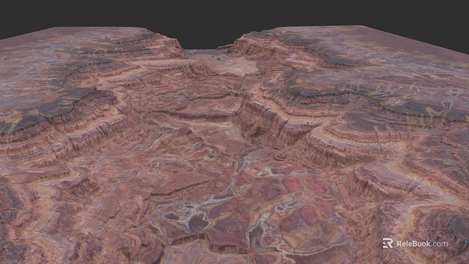 Detailed Realistic Microtopography With Layered Canyon Gully And Natural Texture Details 3d model 