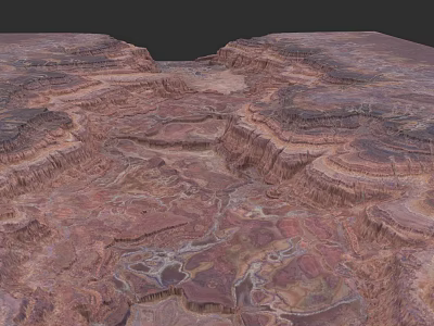 Detailed Realistic Microtopography With Layered Canyon Gully And Natural Texture Details 3d model