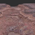 Detailed Realistic Microtopography With Layered Canyon Gully And Natural Texture Details