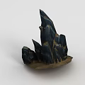 Science and Technology Exhibition Hall Featuring Spiky Black Brown Textured Rock Formation Display Model