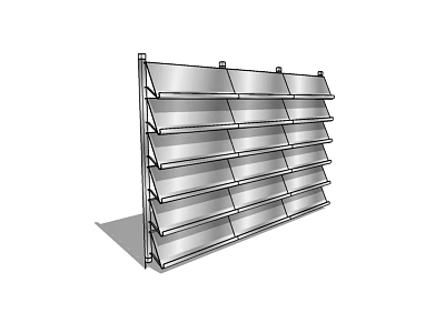 Metal Wall Mounted Display Shelf With Multiple Layers For Retail Products 3d model