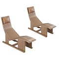 Modern Wooden Lounge Chair With Brown Cushion Ergonomic Structure And Natural Style