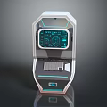 Futuristic Interactive Console With Modern Design Digital Screen And Integrated Keyboard
