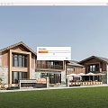 Rustic Modern Detached Villa With Wooden Stone Exterior Large Windows And Green Lawn