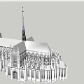 Notre Dame Cathedral Gothic Architecture With Spire Rose Window And Arches