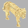 Wooden Tiger Shaped Hanger With Creative Carved Design For Home Decoration