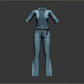 Blue Short Sleeved Overalls With Waist Belt For Daily Casual Wear And Style