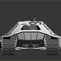 White Military Tank With Tracks Gun Barrel Turret And Exterior Features