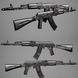 Realistic AK74 Rifle 3D Model 3d model