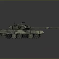 Military Combat Tank With Camouflage Coating Long Barrel And Armored Design