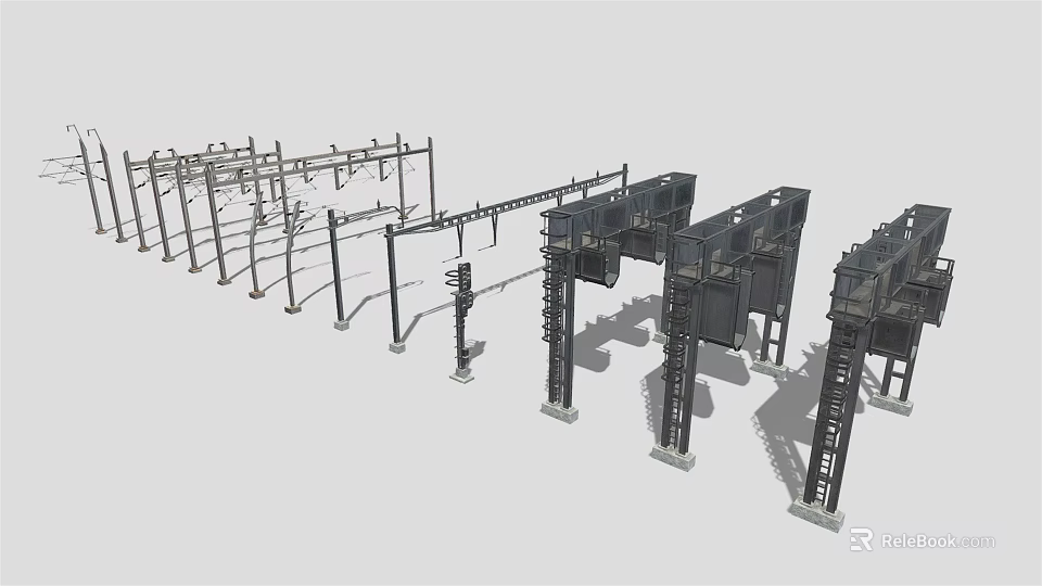 Heavy Duty Vehicle Chassis Frame With Metal Supports And Structural Design 3d model 