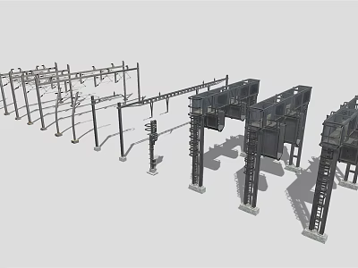 Heavy Duty Vehicle Chassis Frame With Metal Supports And Structural Design 3d model