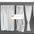 Elegant White Curtains With Multiple Draping Styles And Soft Fabric Design 3d model