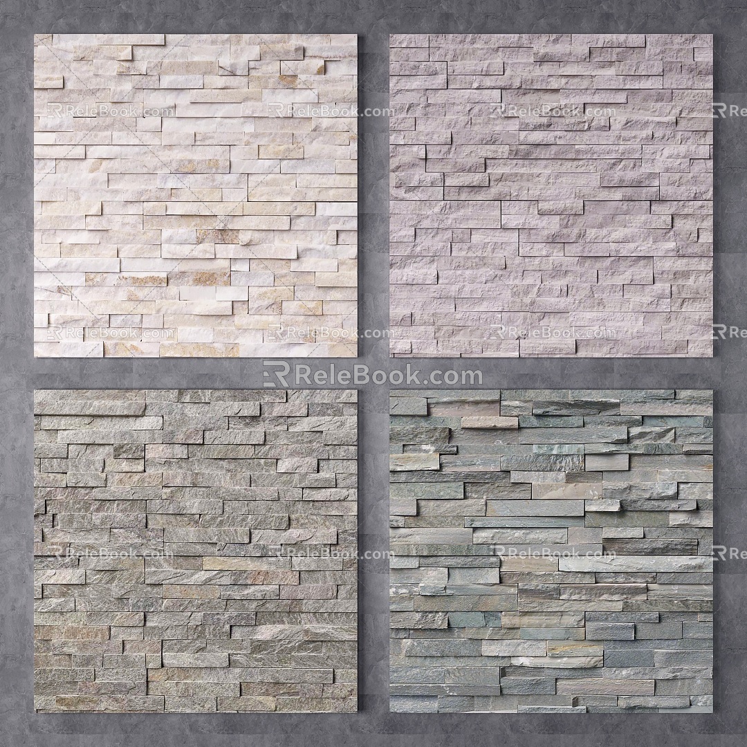 Modern wall culture stone wall culture stone 3d model