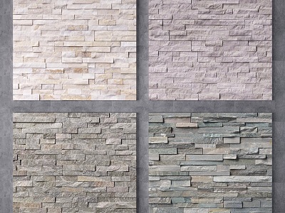 Modern wall culture stone wall culture stone 3d model