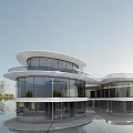 Modern Architecture Curve Sales Department Curve Commercial Restaurant Bookstore Rural Architecture Exhibition Center 3d model