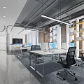Modern public office area 3d model