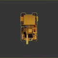 Yellow Tank With Dual Cannons Heavy Duty Tracks Mechanical Industrial Design