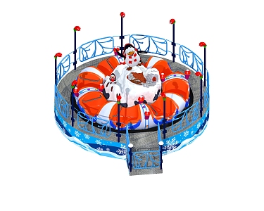 Modern Amusement Equipment Frozen Rotating Car Motor Game Children's Park 3d model