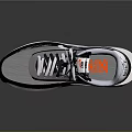 Retro Style Running Shoes Dark Colorway With White Grey Red Accents Thick Sole Mesh Upper
