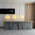 New Chinese Reception Desk Bar 3d model