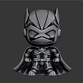 Chibi Style Silver Superhero Figure With Cat Ear Helmet And Cape
