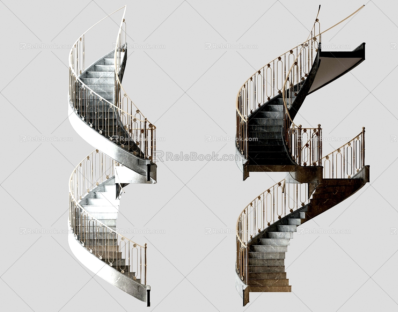 European-style spiral staircase staircase 3d model