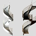 European-style spiral staircase 3d model