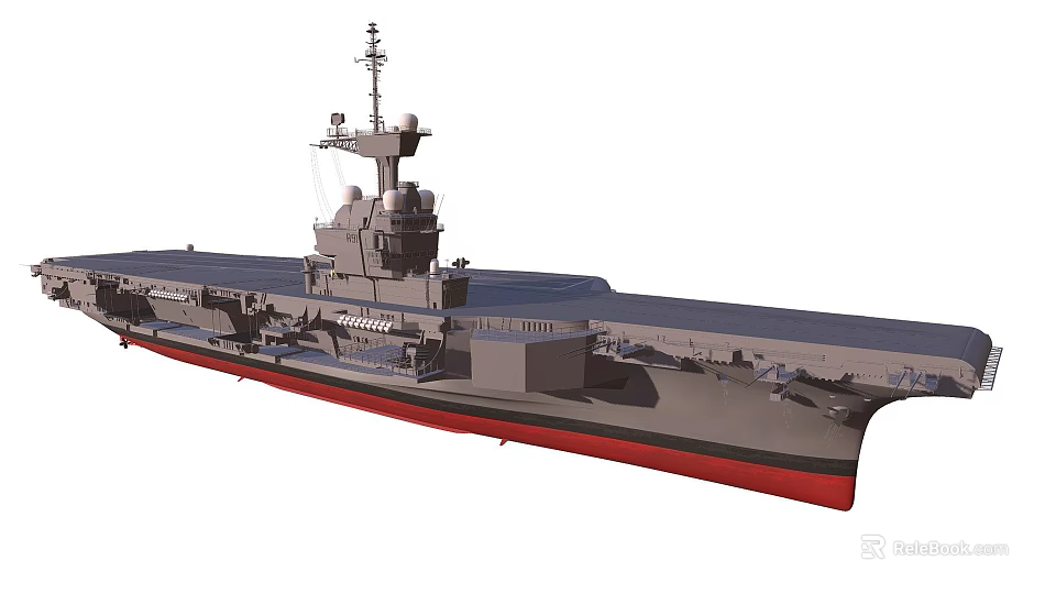Aircraft Carrier Military Weapon System 3D Model Naval Warship Design Structure 3d model