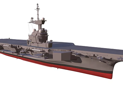 Aircraft Carrier Military Weapon System 3D Model Naval Warship Design Structure 3d model