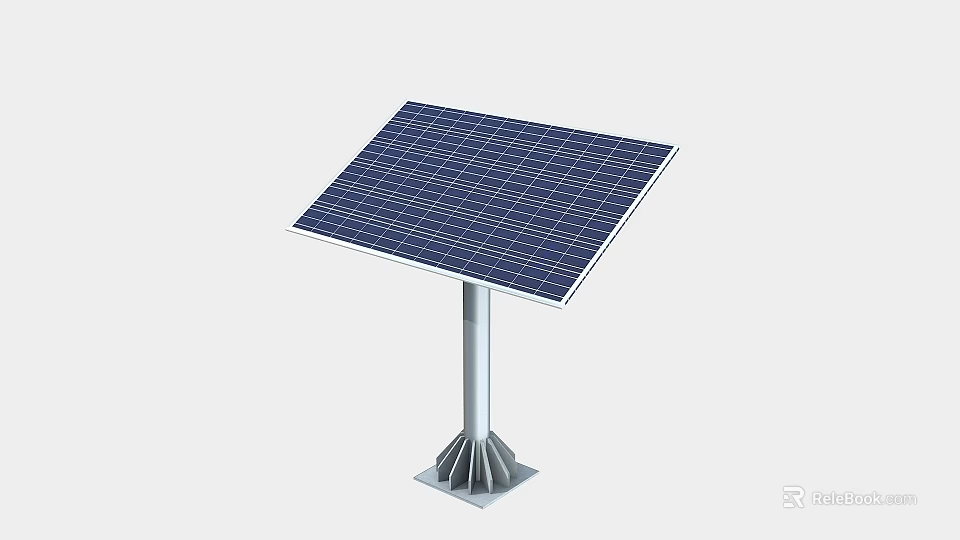 Blue Solar Panel on Metal Stand for Daily Electrical Appliances Power Supply 3d model 