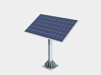 Blue Solar Panel on Metal Stand for Daily Electrical Appliances Power Supply 3d model
