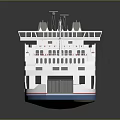 EVERferry Ferry Model With White Hull Blue Bottom And Upper Deck Details