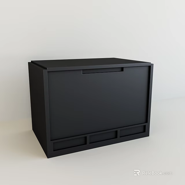 Black Modern Nightstand with Minimalist Design Single Drawer and Smooth Surface for Contemporary Bedroom Decor 3d model 