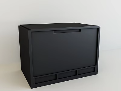 Black Modern Nightstand with Minimalist Design Single Drawer and Smooth Surface for Contemporary Bedroom Decor 3d model