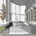 Modern Milk Tea Shop Storefront With Large Glass Windows And Outdoor Tree