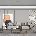 Modern sofa coffee table combination 3d model
