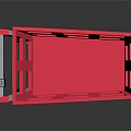 Red Shopping Cart Design With Metal Frame And Four Moving Wheels