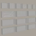 Wall Mounted Glass Partitions With Various Textures And Different Designs 3d model