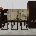 Tobacco and Alcohol Store Interior with Shelves Product Displays and Modern Counter