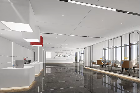 Reception area Modern hall 3d model
