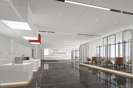 Reception area Modern hall 3d model