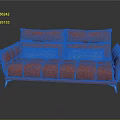 Red Modern Two Seater Sofa with Leopard Print Pillows and Golden Legs