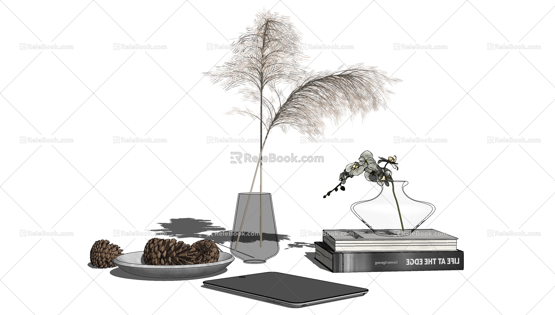 Modern Ornaments Combination Floriculture Ornaments Combination Tablet PC 3d model