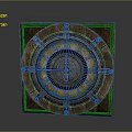 Vintage Mechanical Equipment With Square Wooden Frame Circular Metal Gear Design And Pointer