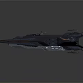 Futuristic Sci Fi Dual Spacecraft With Blue Lights And Dark Streamlined Design