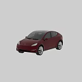Red Tesla Electric Car Exterior Design With Front And Rear Views
